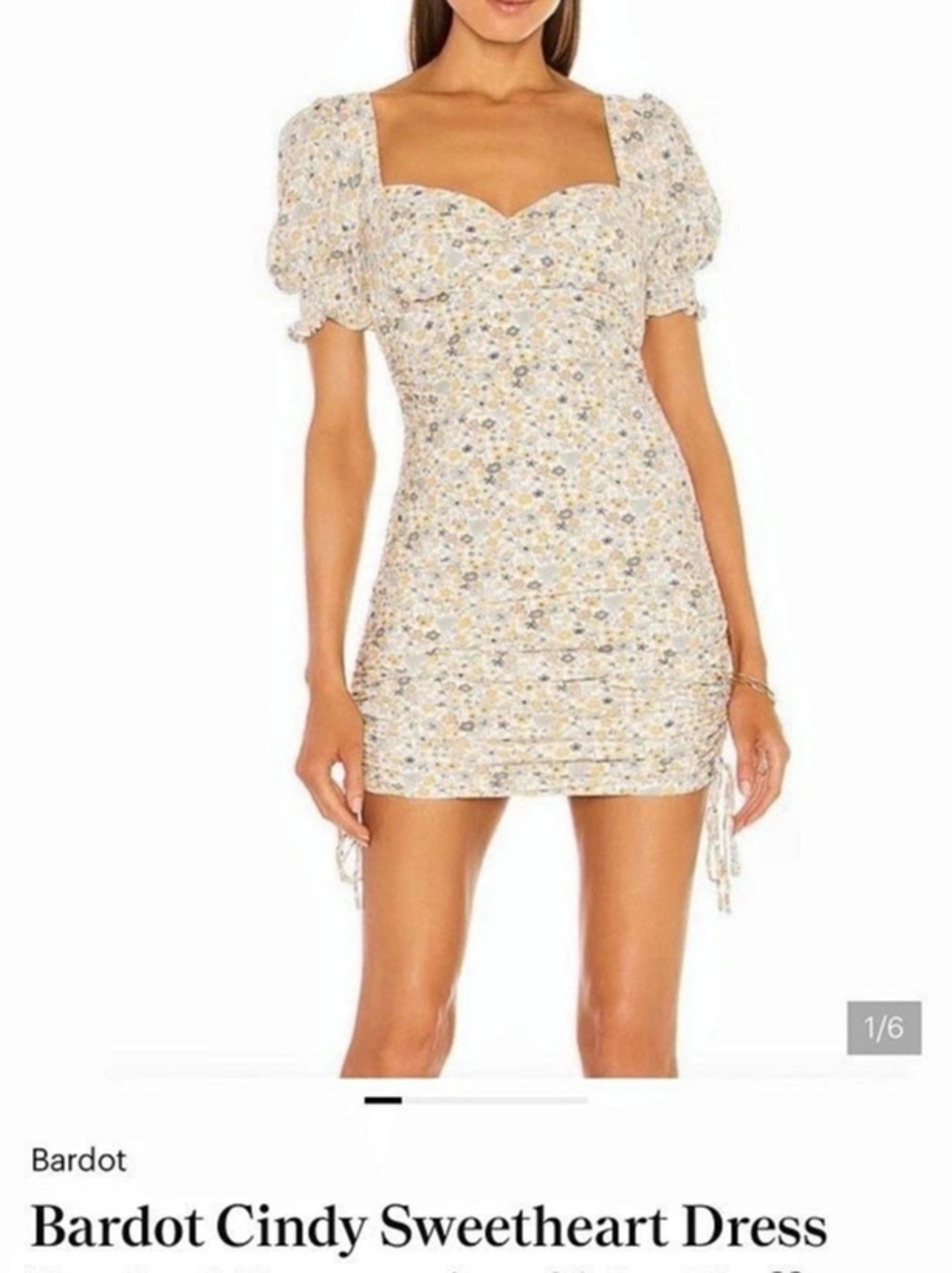 Bardot Cindy Sweetheart Dress Floral Mini Dress Size S